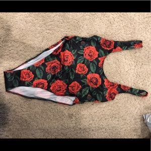 Rose print True Religion bodysuit